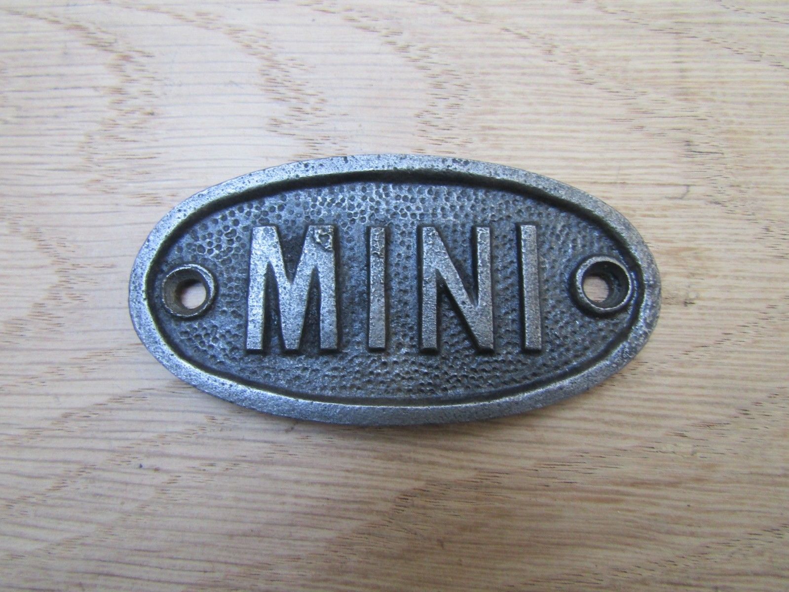 Cast Iron Mini Cooper Plaque.