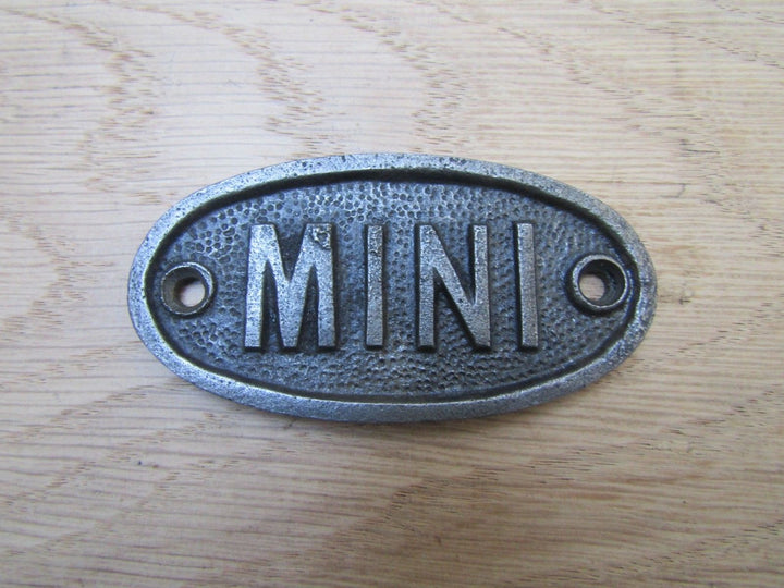 Cast Iron Mini Cooper Plaque.