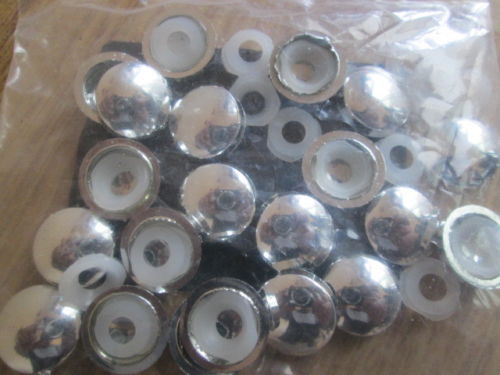 Pack of 25 Dome Screw Caps polished chrome.