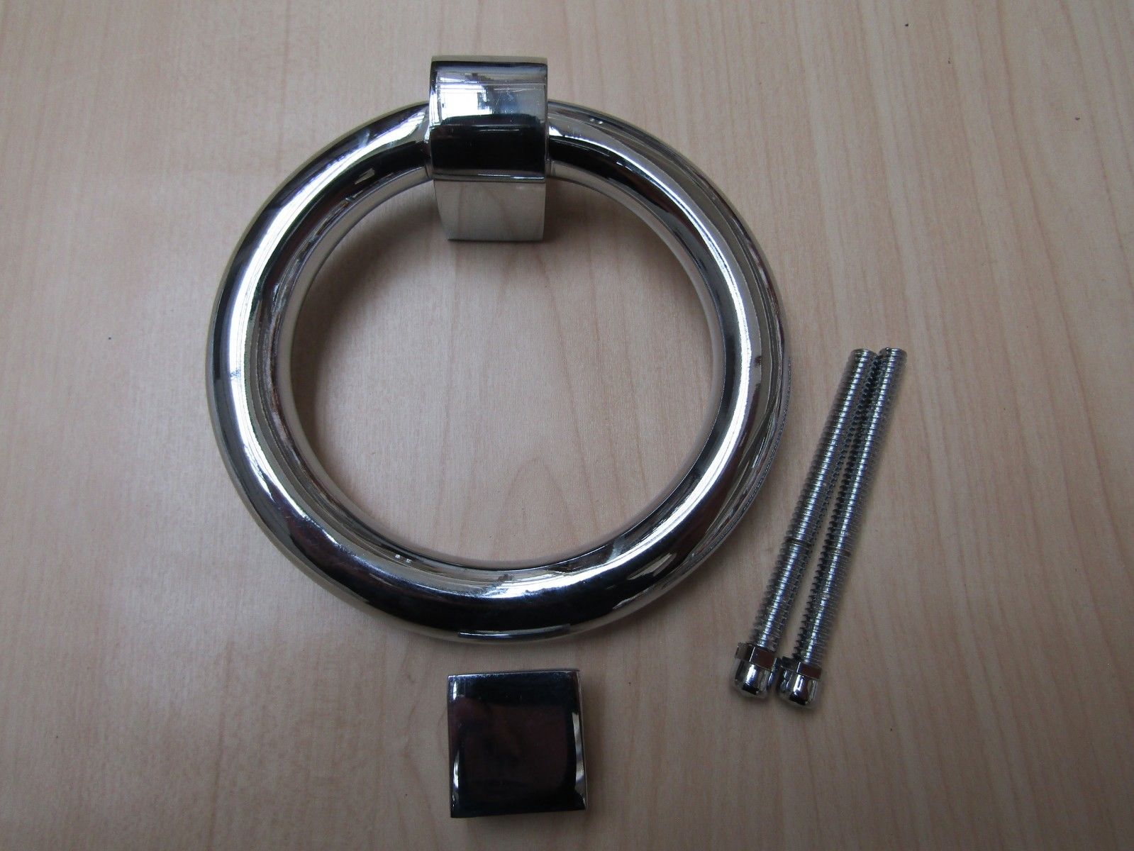 Modern Ring Door Knocker Polished Chrome.