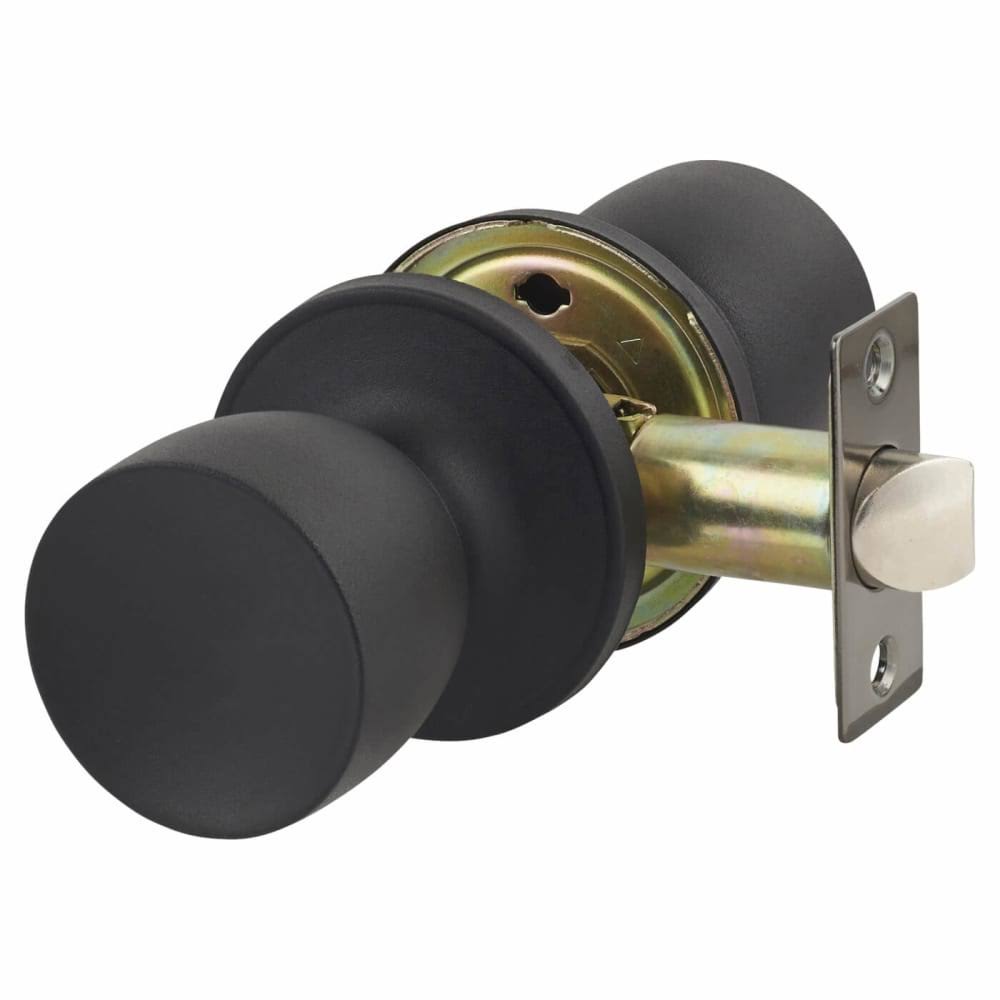 Flattop Mortice Door Knob Set Matt Black.