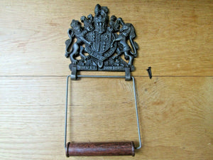Dieu et mon droit Toilet Roll Holder Antique Iron.