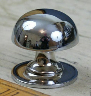 Mushroom Solid Brass Cabinet Knob Polished Chrome 32mm.