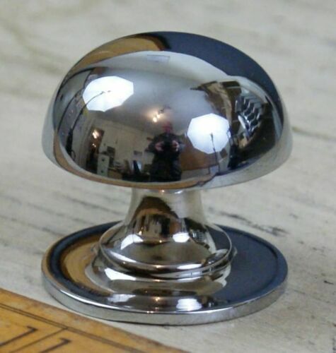 Mushroom Solid Brass Cabinet Knob Polished Chrome 32mm.
