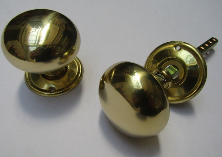 Mortice Door knob Natural Brass Cottage.