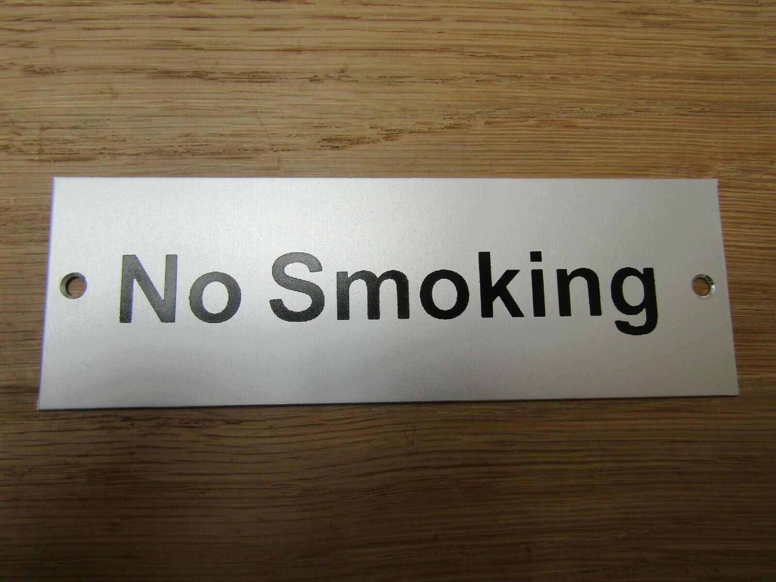 Rectangular Satin Aluminium No Smoking Door Sign.