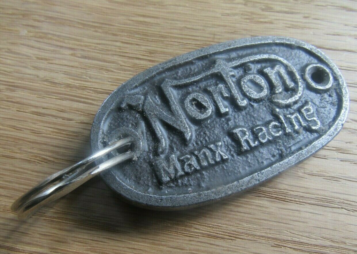 Norton Manx Racking Cast Iron Key Ring.
