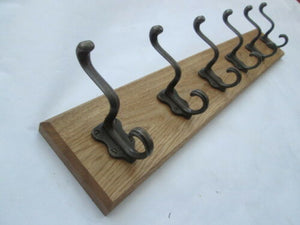 Antique Iron Art Nouveau 2 Hook Coat Rail 27cm.