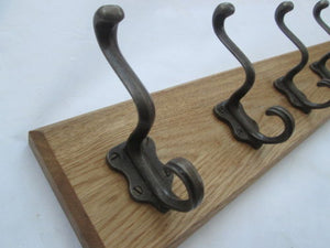 Antique Iron Art Nouveau Coat Hook Rail.