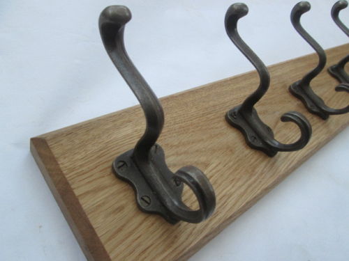 Antique Iron Art Nouveau Coat Hook Rail.