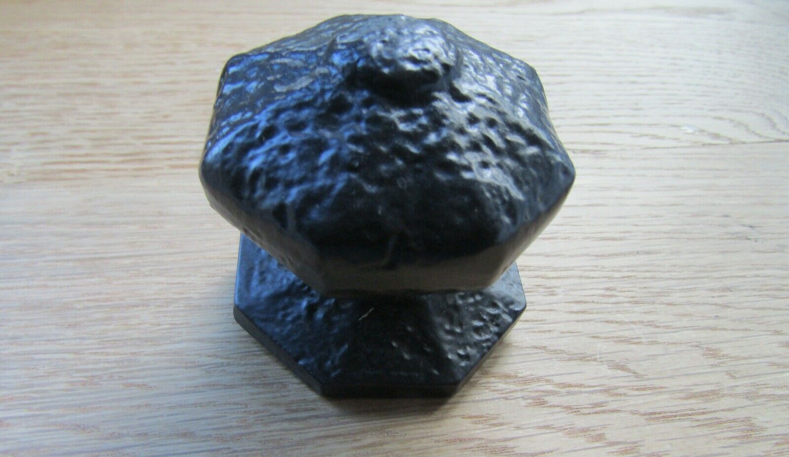 Octagonal Centre Door Knob Rustic Black Antique.