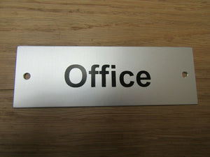 Rectangular Satin Aluminium Office Door Sign.