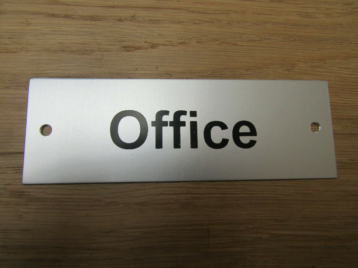 Rectangular Satin Aluminium Office Door Sign.