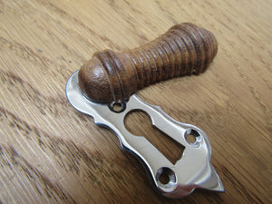 Beehive Wooden Escutcheon Teak & Chrome.