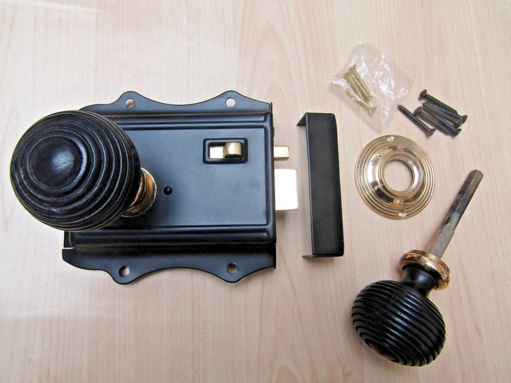 Olde Latch Black & Black Beehive Rim Set.