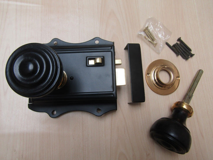 Olde Latch Black & Bun Rimmed Ebony + Brass Set.