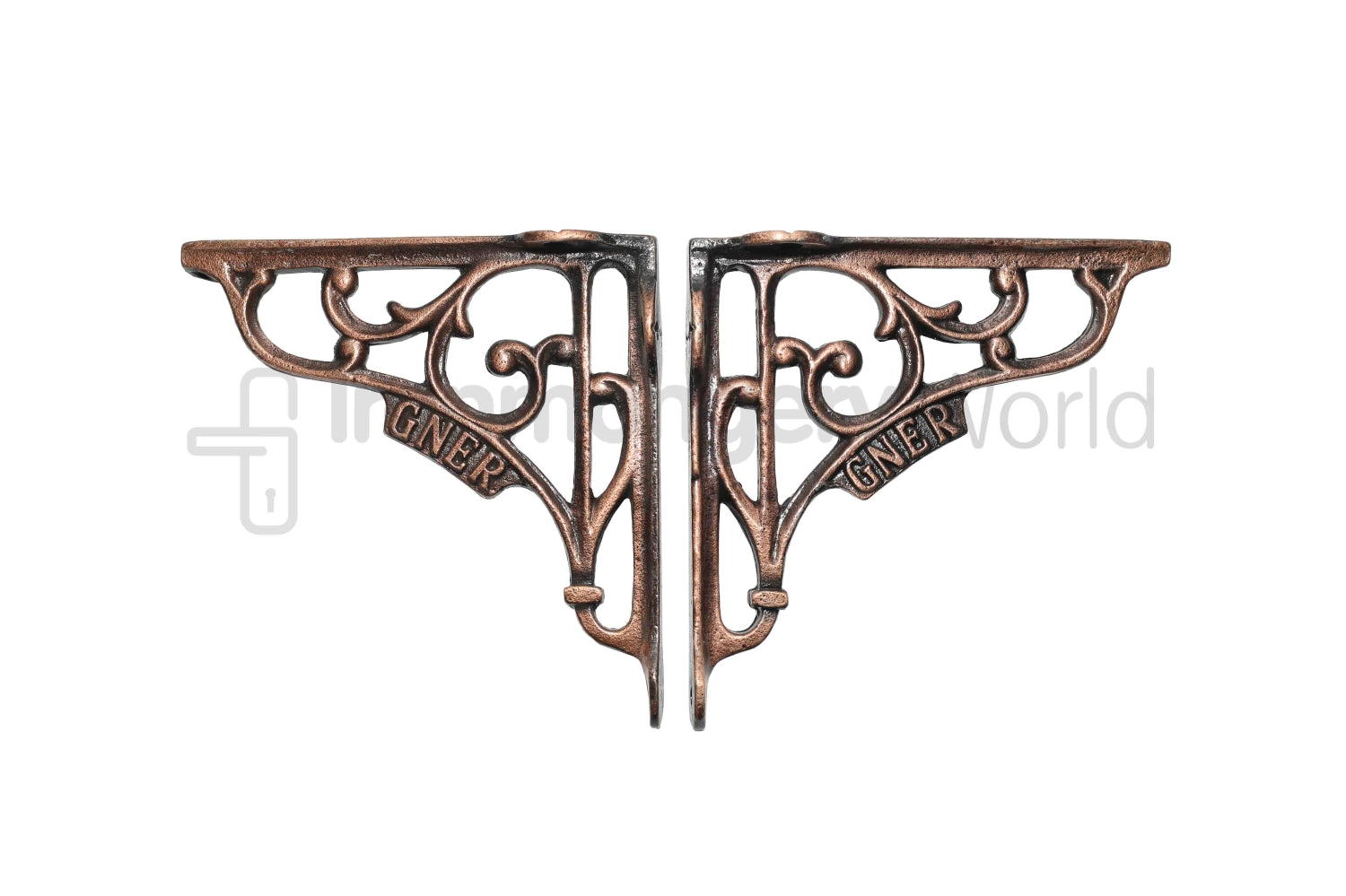 Pair of GNER Shelf Bracket Antique Copper 5inch.