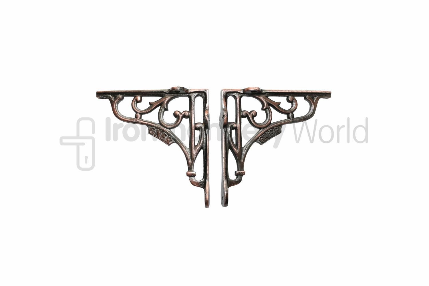 Pair of 6inch GNER Shelf Bracket Antique Copper.