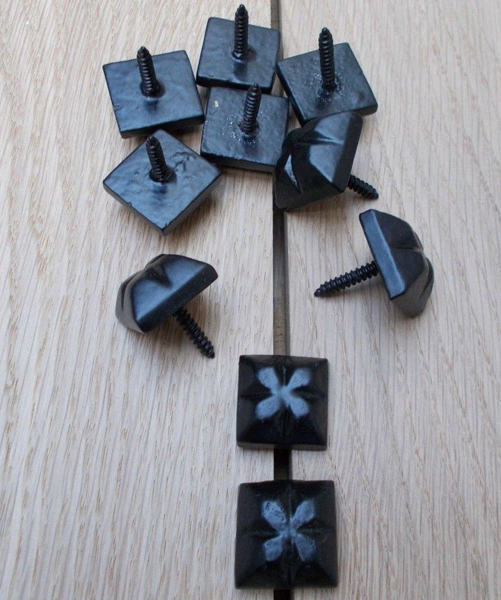 Pack of 10 Door Studs Ornate Decorative Black Antique.