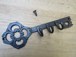 Ornate Cast Iron Key Hanger black antique.