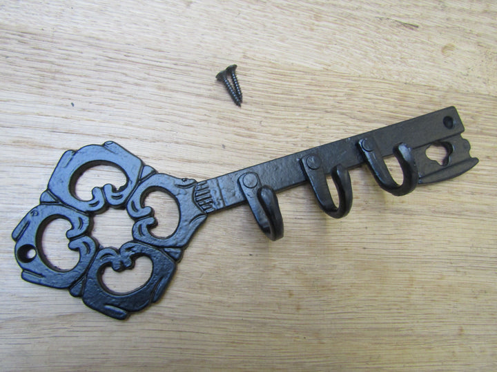 Ornate Cast Iron Key Hanger black antique.