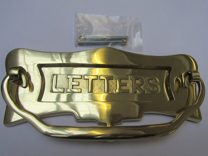 10inch Letters Embossed Postal Door Knocker Polished Brass.