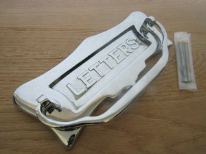 Ornate Postal Knocker Letters Embossed Polished Chrome.