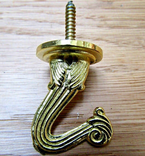 Ornate Ceiling Screw in Hook Brass Plated.