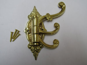 Ornate Swivel Arm Hook Brass Plated.