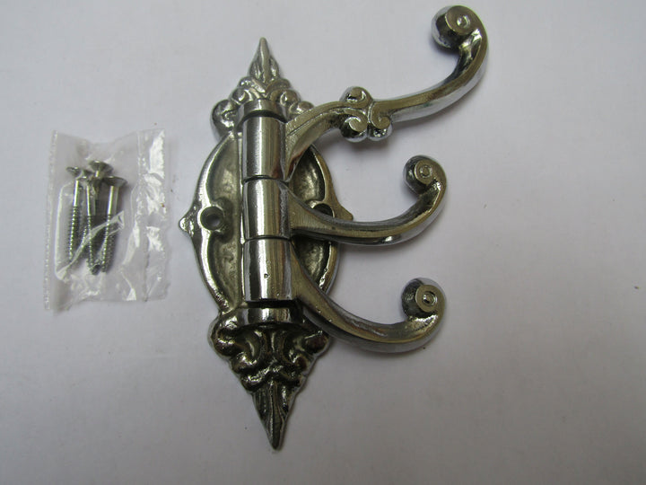 Ornate Swivel Arm Hook Chrome Plated.