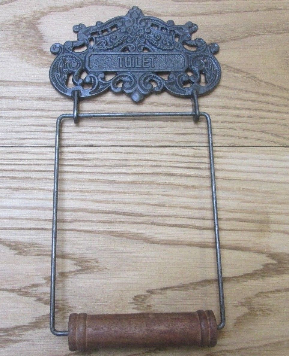 Ornate Decorative Toilet Roll Holder Antique Iron.