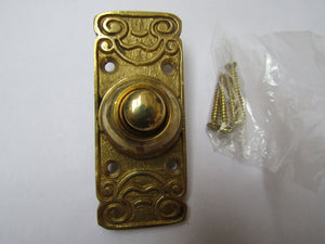 Ornate Bell Push Polished Brass.