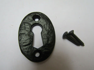 Oval Open Escutcheon Black Antique.