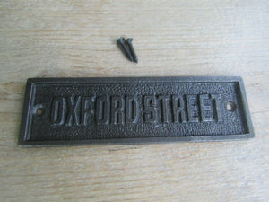 Oxford Street Cast Iron Plaque.