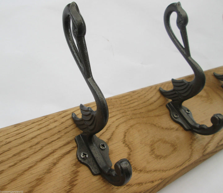 Antique Iron Pelican 5 Hook Coat Rail 58cm.