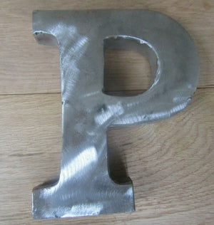 8inch Large Rustic Steel Letter P.