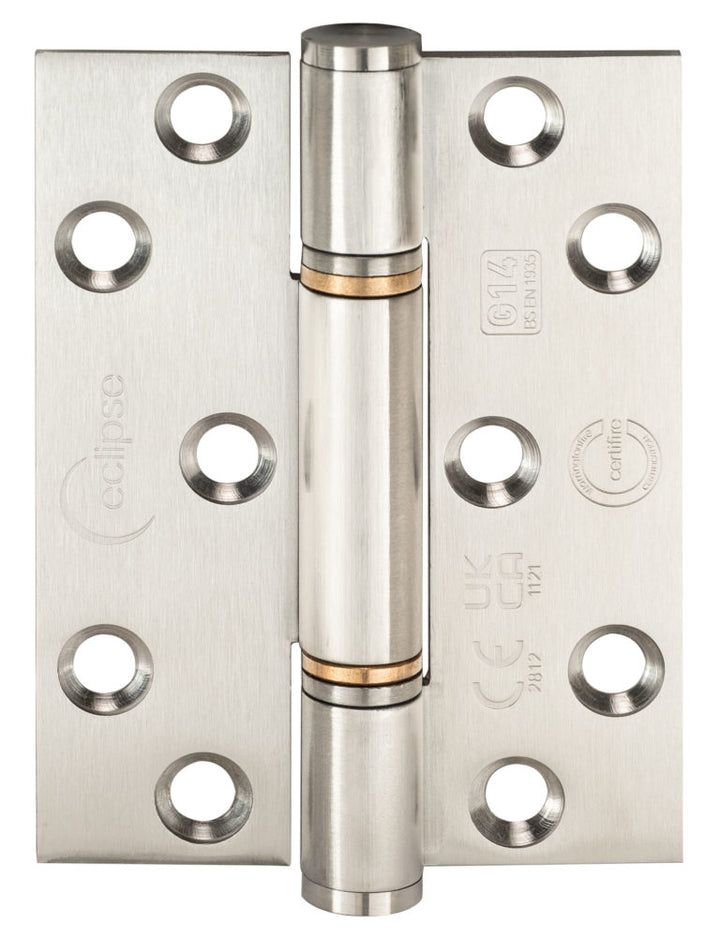 Fire Rated Thrust Bearing Door Hinge 102x76mm Grade 14 Satin Stainless Steel Pack of 2