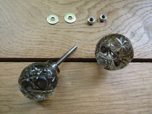 Pack of 2 Retro Ball Glass Knob Chrome.