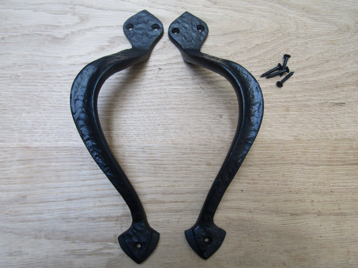 Pair Of Foxcote Door Pull Handles Black Antique.