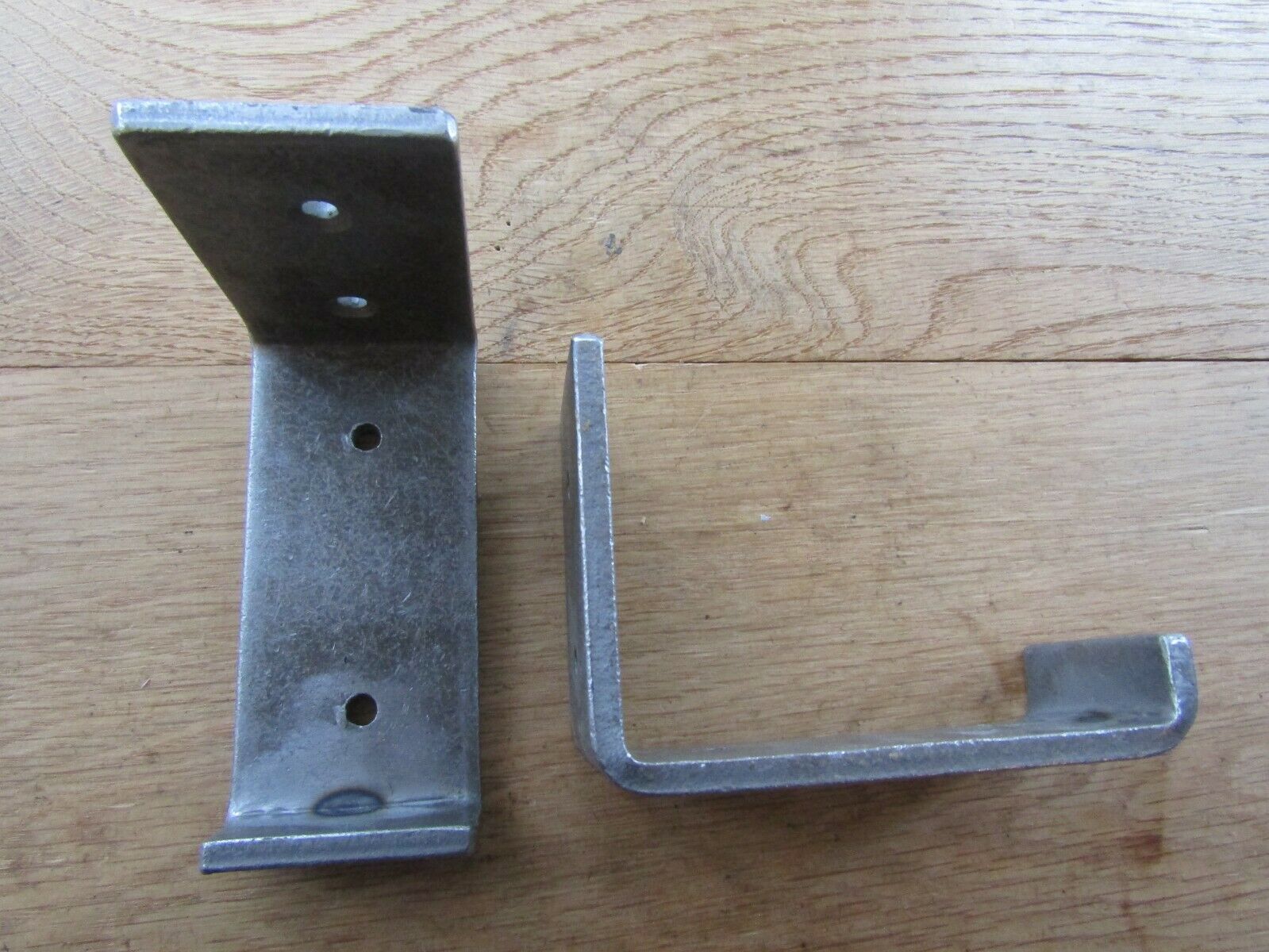 Pair of 4inch Lipped J Utility Shelf Bracket Antique Iron.