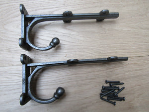 Pair Of 8inch Jacobean Shelf Brackets Antique Iron.