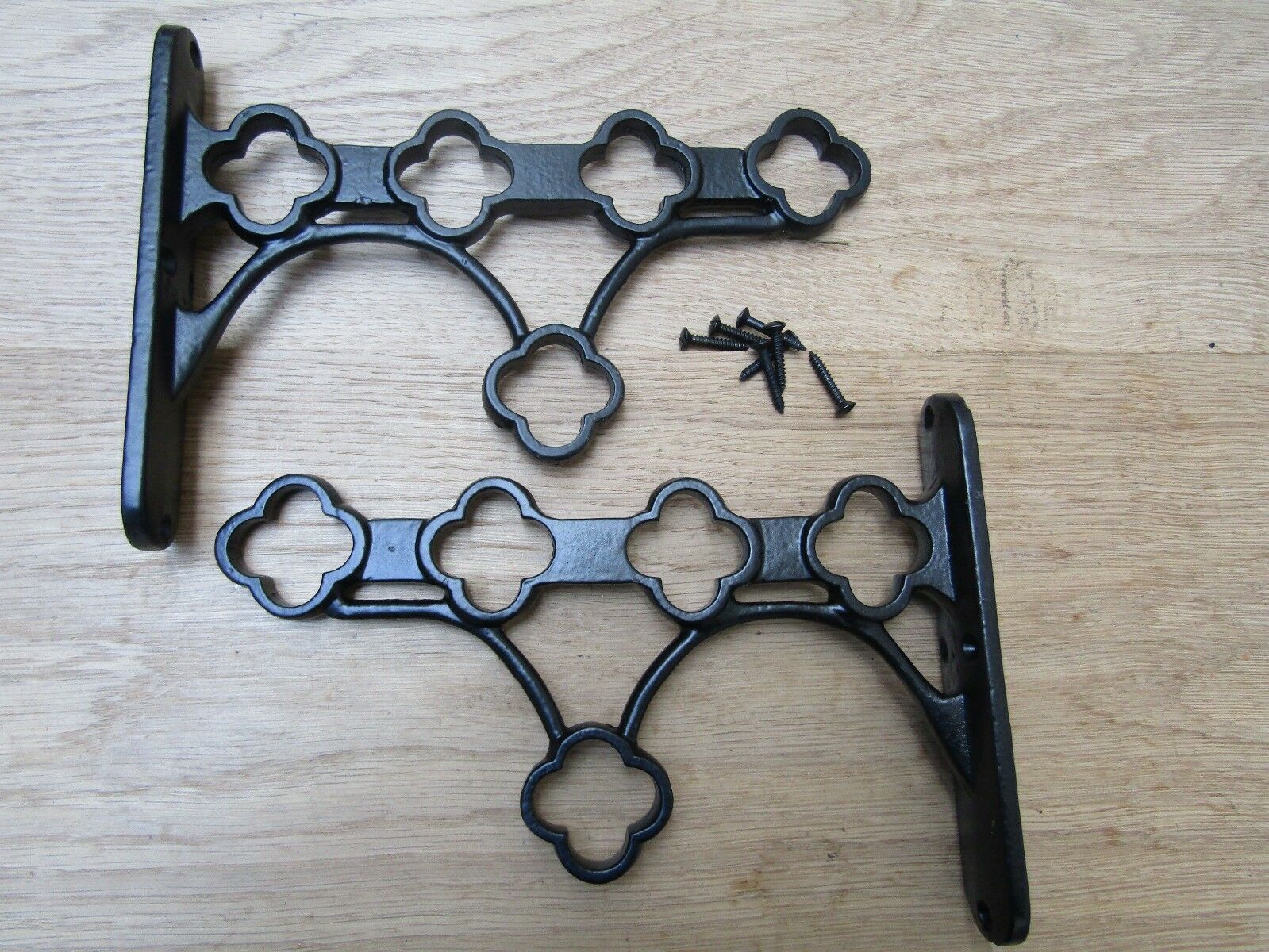 Pair Of Kitchen Pot Pan Shelf Brackets Only Black Antique.