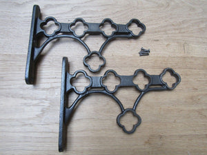 Pair Of Kitchen Pot Pan Shelf Brackets Only Antique Iron.