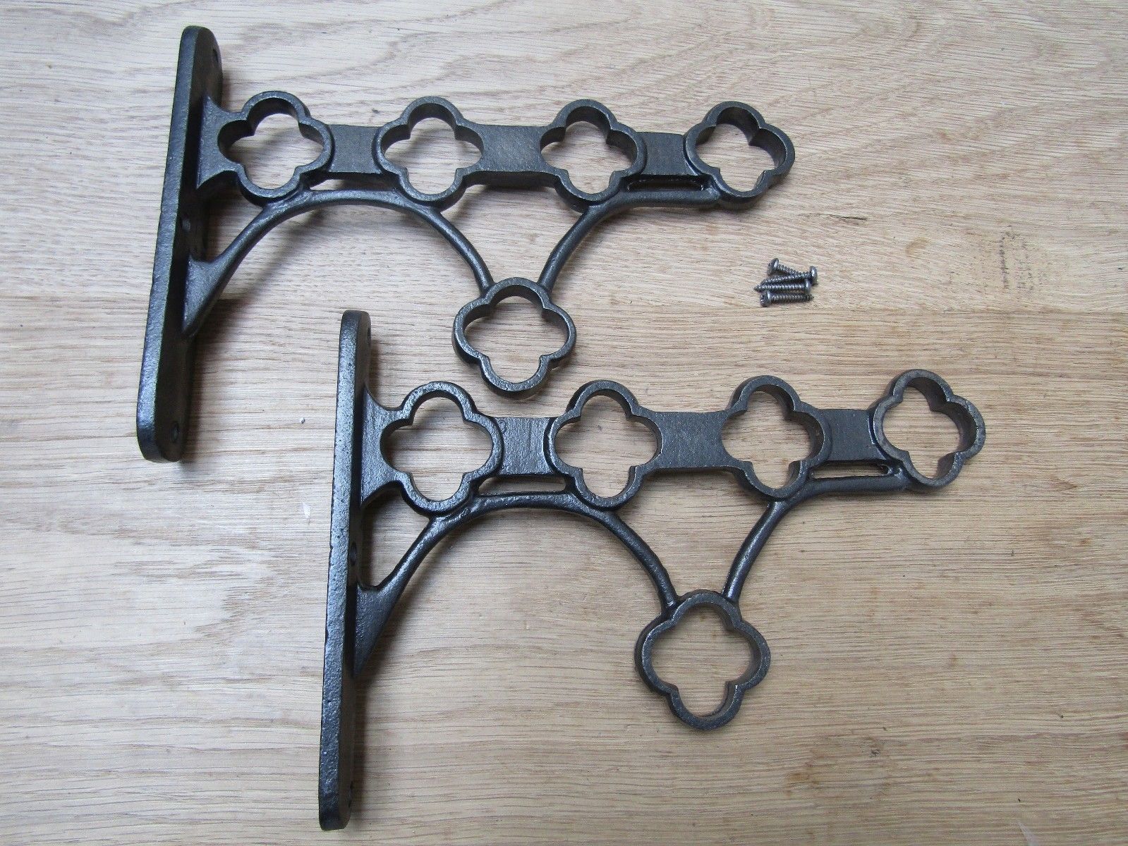 Pair Of Kitchen Pot Pan Shelf Brackets Only Antique Iron.