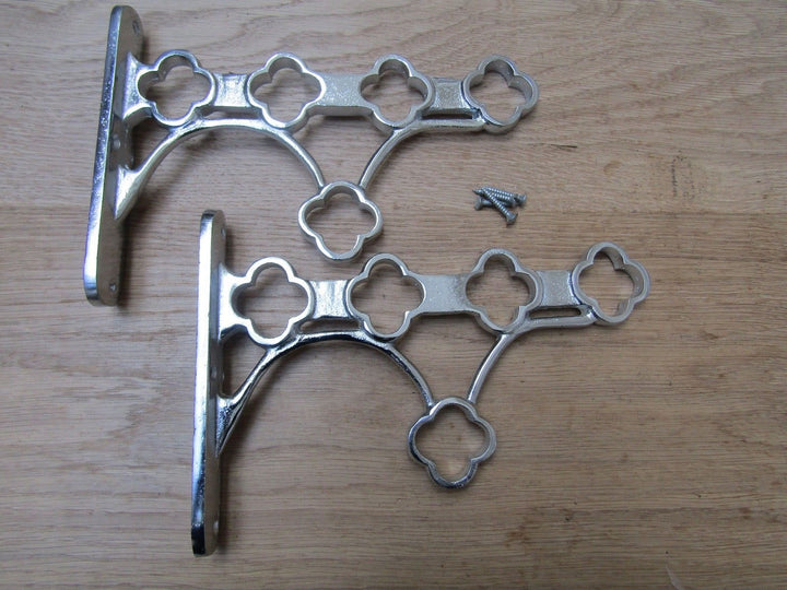 Pair Of Kitchen Pot Pan Shelf Brackets Only Chrome.