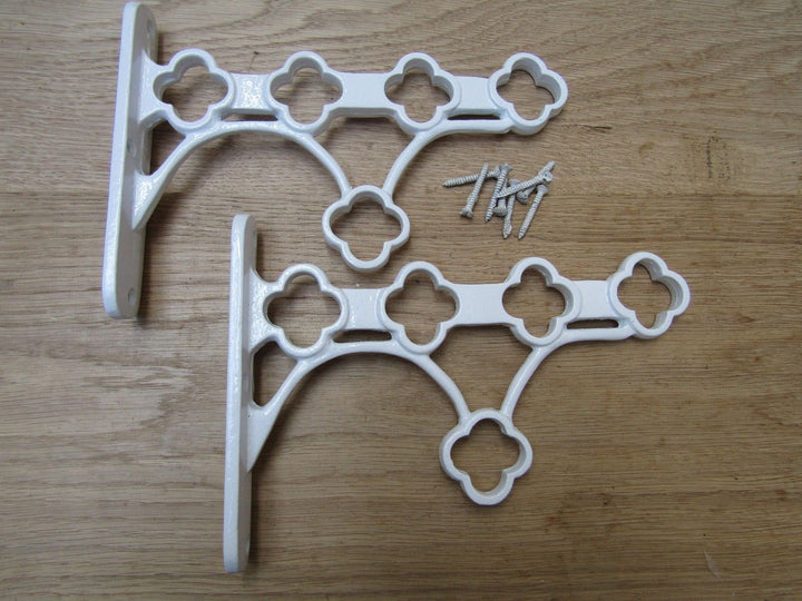 Pair Of Kitchen Pot Pan Shelf Brackets White.