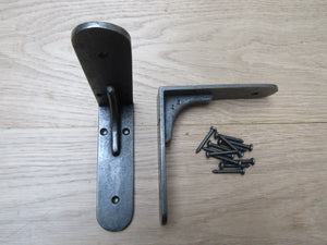 Pair Of Sheffield Shelf Brackets Antique Iron 5inch.