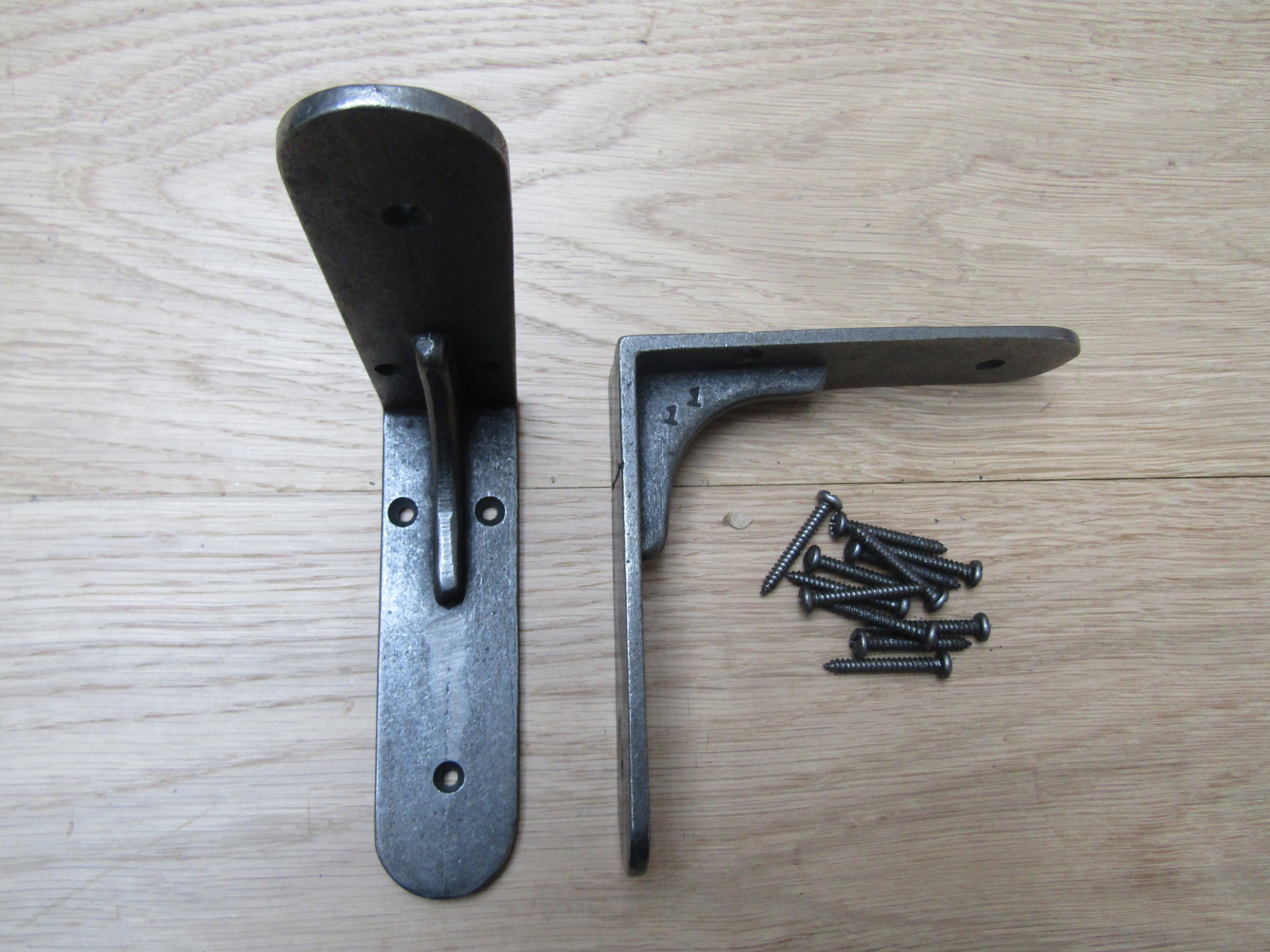 Pair Of Sheffield Shelf Brackets Antique Iron 5inch.