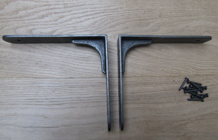 Pair Of Sheffield Shelf Brackets Antique Iron 8inch.