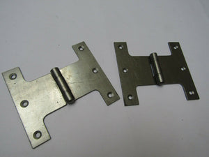 Pair of Small Parliament Steel Door Hinges antique iron.